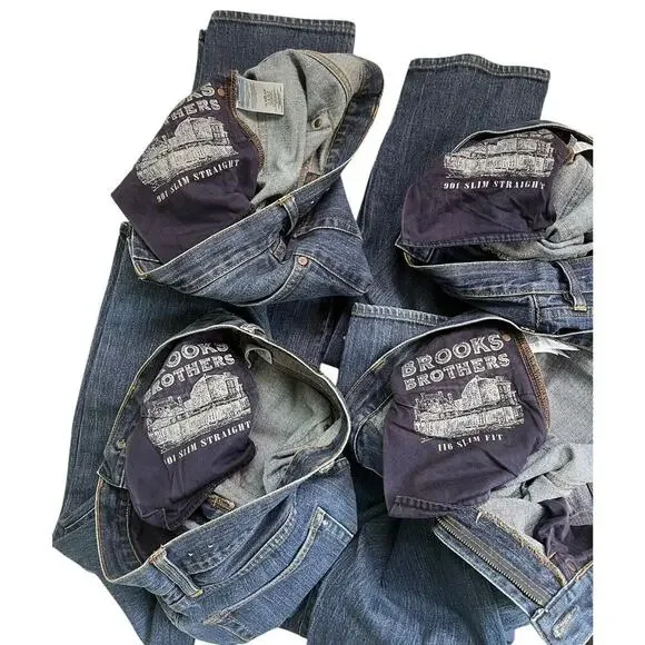 Brooks Brothers Red Fleece Jeans Four 901 Slim Straight 116 Slim Fit 32X32 - Picture 2 of 6